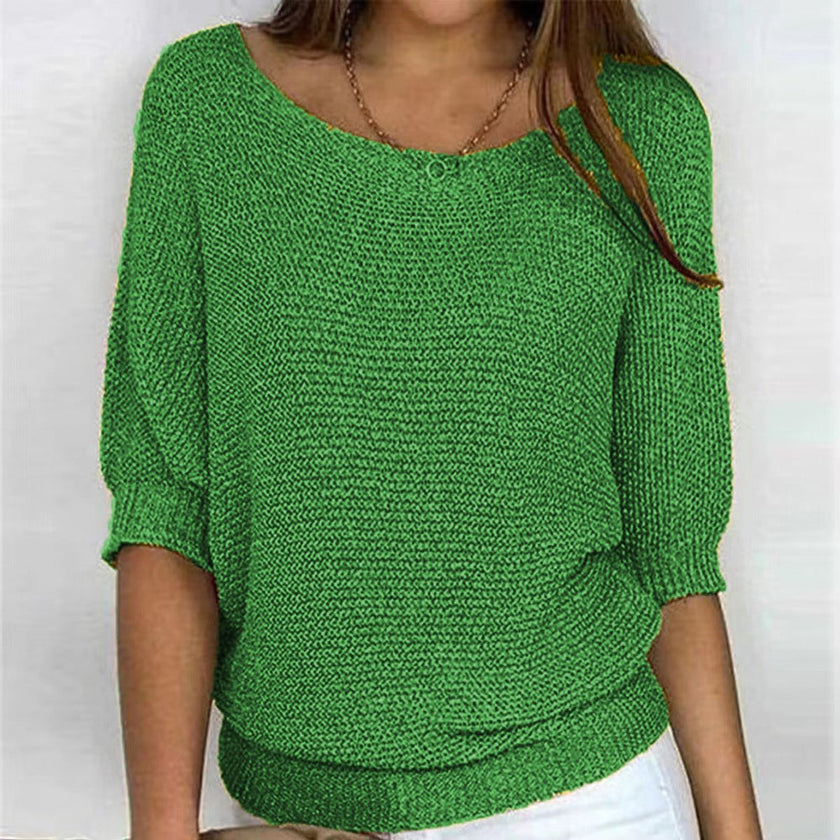 Harper | Women's Relaxed-Fit Batwing-Sleeve Knit Pullover Sweater with V-Neck for Everyday