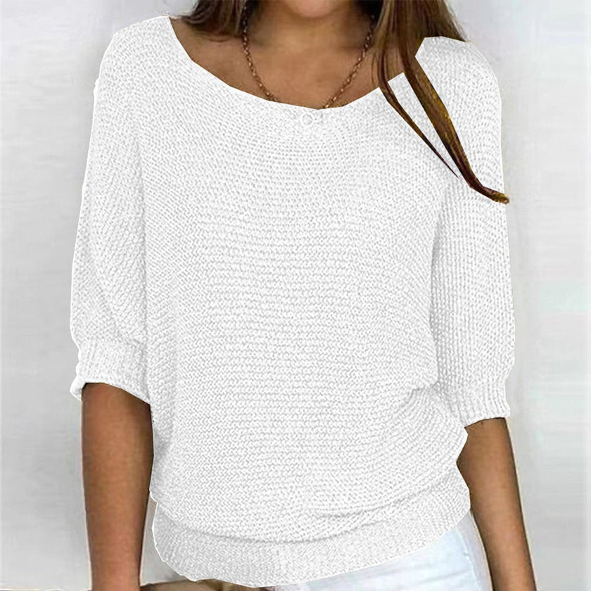 Harper | Women's Relaxed-Fit Batwing-Sleeve Knit Pullover Sweater with V-Neck for Everyday