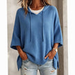 Evelyn | Women's Relaxed-Fit Drawstring Hooded Knit Sweater with Ribbed for Everyday
