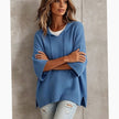 Evelyn | Women's Relaxed-Fit Drawstring Hooded Knit Sweater with Ribbed for Everyday
