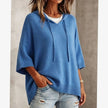 Evelyn | Women's Relaxed-Fit Drawstring Hooded Knit Sweater with Ribbed for Everyday