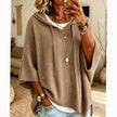 Evelyn | Women's Relaxed-Fit Drawstring Hooded Knit Sweater with Ribbed for Everyday