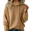 Evelyn | Women's Relaxed-Fit Drawstring Hooded Knit Sweater, Green with Ribbed for Winter