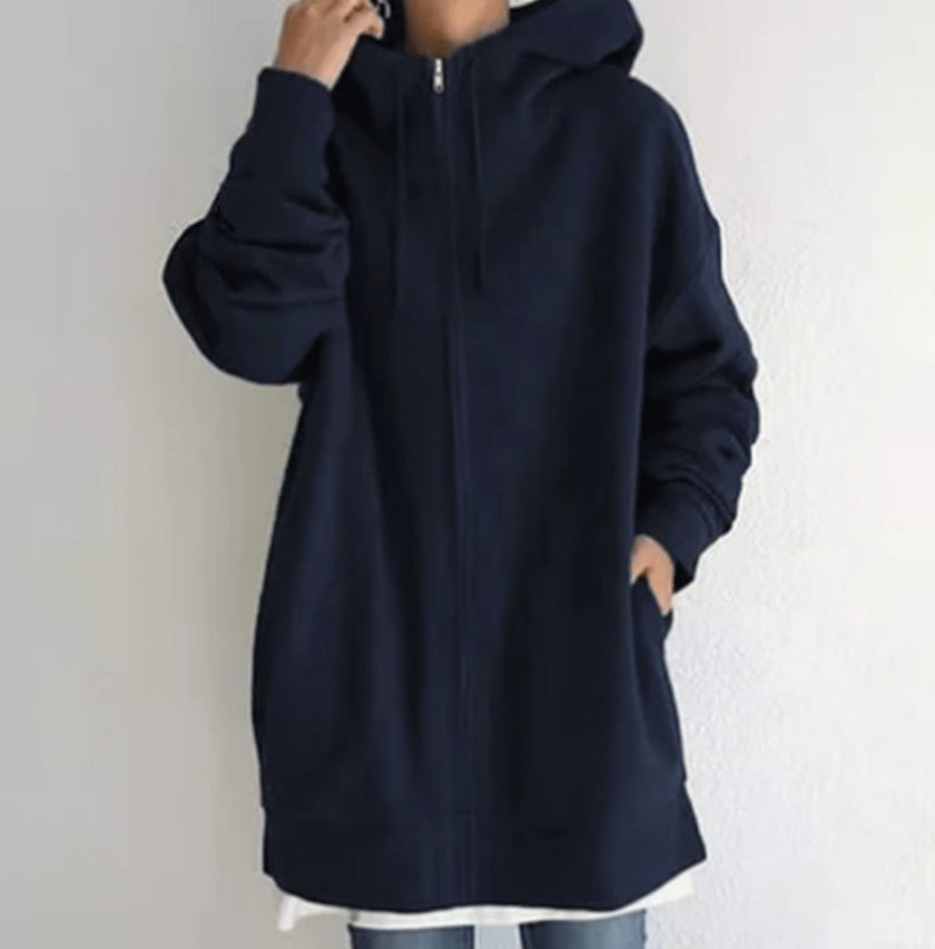 Charlotte | Women's Relaxed-Fit Full-Zip Hooded Sweatshirt Long Hoodie