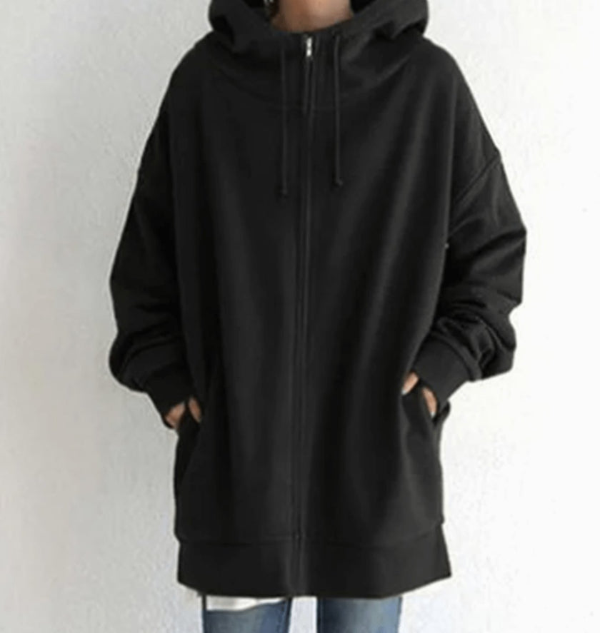 Charlotte | Women's Relaxed-Fit Full-Zip Hooded Sweatshirt Long Hoodie