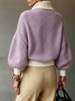 Grace | Women's Relaxed-Fit Half-Zip Pullover Sweater with Ribbed Cozy for Layering
