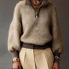 Grace | Women's Relaxed-Fit Half-Zip Pullover Sweater with Ribbed Cozy for Layering