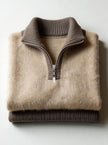 Grace | Women's Relaxed-Fit Half-Zip Pullover Sweater with Ribbed Cozy for Layering