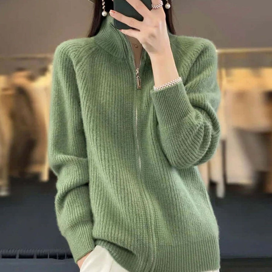 Ribbed Knit Half-Zip Jumper Sweater Relaxed Fit for Women | Harper
