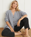 Hazel | Women's Relaxed-Fit V-Neck Button-Up Cashmere Cardigan with Ribbed for Everyday