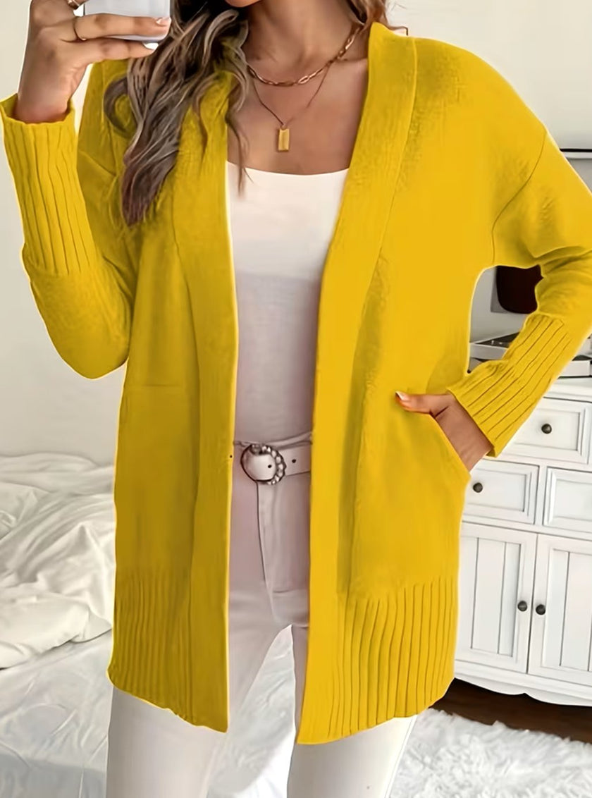 Emma | Women's Ribbed Open-Front Cardigan Knit Sweater with Cozy for Layering