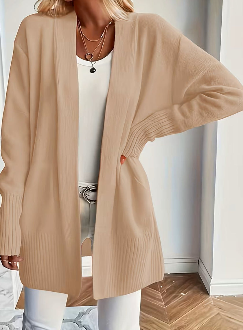 Emma | Women's Ribbed Open-Front Cardigan Knit Sweater with Cozy for Layering