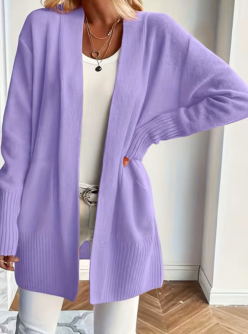 Emma | Women's Ribbed Open-Front Cardigan Knit Sweater with Cozy for Layering