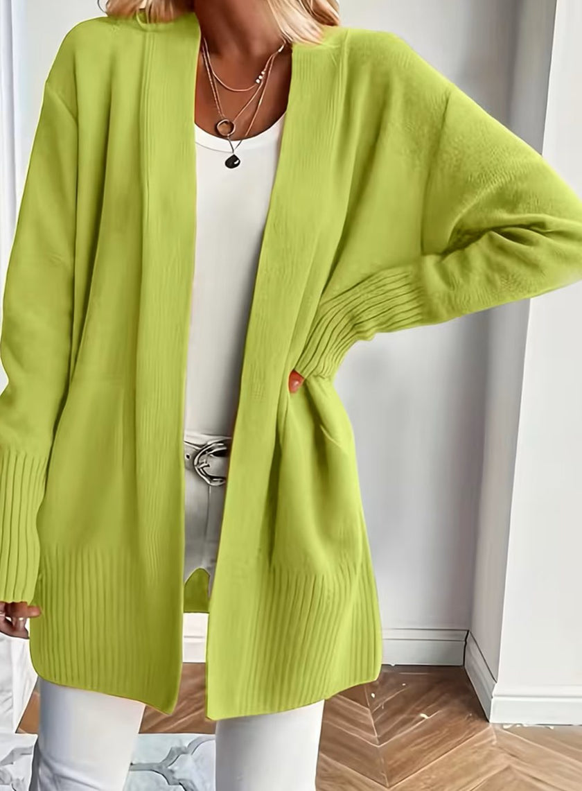 Emma | Women's Ribbed Open-Front Cardigan Knit Sweater with Cozy for Layering
