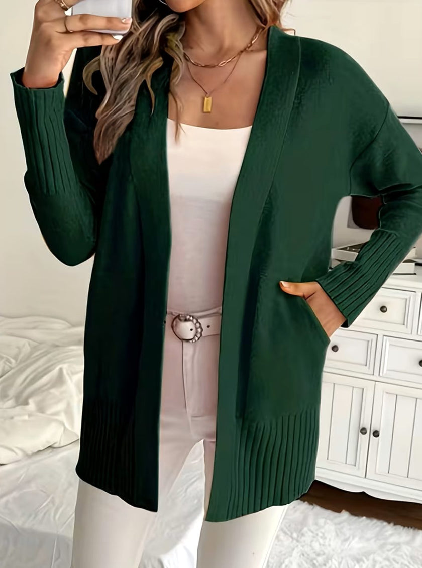 Emma | Women's Ribbed Open-Front Cardigan Knit Sweater with Cozy for Layering