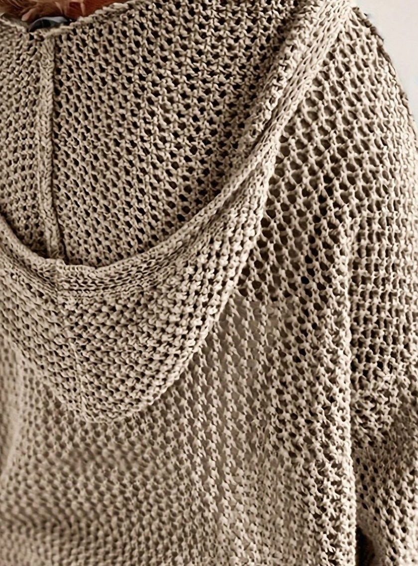 Scarlett | Women's Relaxed Open-Knit Hooded Sweater with Soft Cozy for Layering