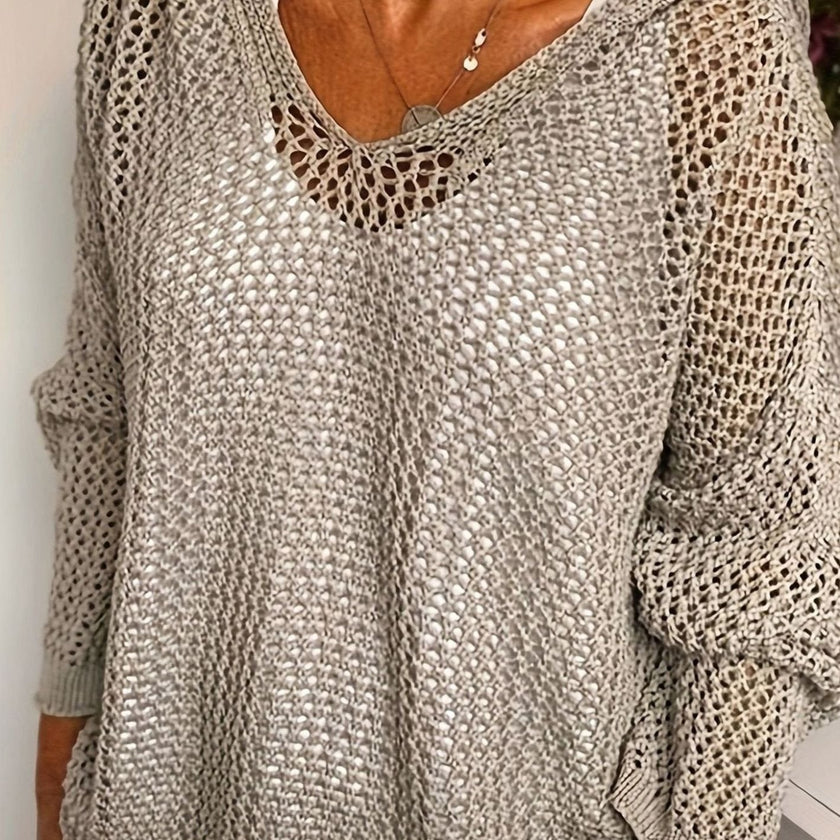 Scarlett | Women's Relaxed Open-Knit Hooded Sweater with Soft Cozy for Layering