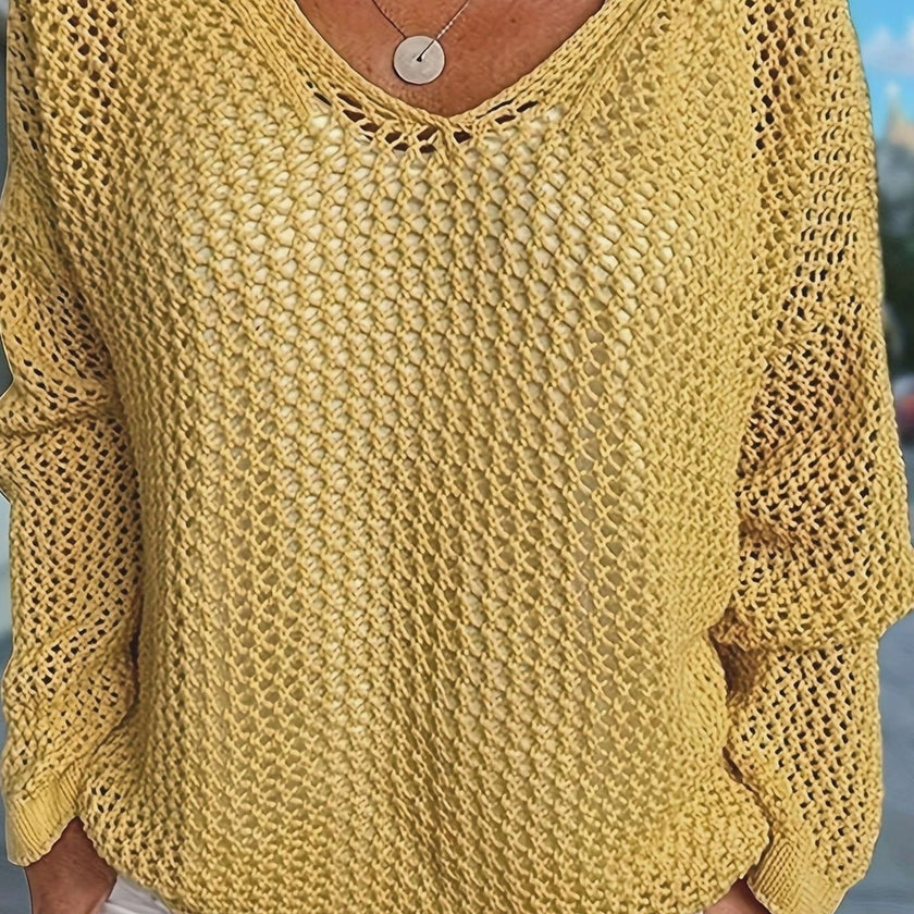 Scarlett | Women's Relaxed Open-Knit Hooded Sweater with Soft Cozy for Layering