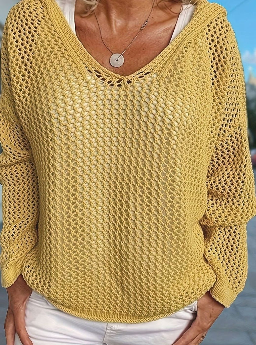 Scarlett | Women's Relaxed Open-Knit Hooded Sweater with Soft Cozy for Layering