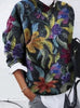 Juna | Women's Retro Floral Long-Sleeve Knit Womens Jumper with Turtleneck for Winter