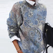 Juna | Women's Retro Floral Long-Sleeve Knit Womens Jumper with Turtleneck for Winter