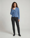 Penelope | Women's Ribbed Knit Button-Front Lapel Collar Cardigan with V-Neck for Layering