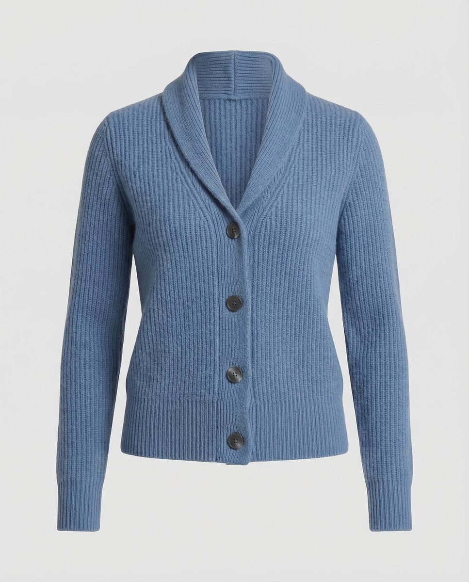 Button Up Cardigan Ribbed Knit Lapel Collar V Neck Cardigan Sweater | Penelope
