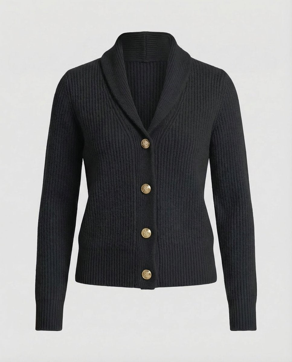 Button Up Cardigan Ribbed Knit Lapel Collar V Neck Cardigan Sweater | Penelope
