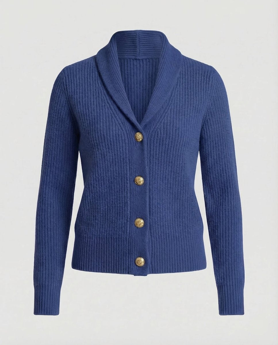 Button Up Cardigan Ribbed Knit Lapel Collar V Neck Cardigan Sweater | Penelope