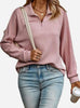Fleur | Women's Ribbed Quarter-Zip Pullover Sweater with Oversized Long-Sleeve for Autumn