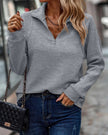 Olivia | Women's Ribbed Quarter-Zip Pullover Sweater Stand Collar with Knit for Winter