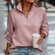Olivia | Women's Ribbed Quarter-Zip Pullover Sweater Stand Collar with Knit for Winter