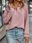 Olivia | Women's Ribbed Quarter-Zip Pullover Sweater Stand Collar with Knit for Winter