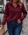Olivia | Women's Ribbed Quarter-Zip Pullover Sweater Stand Collar with Knit for Winter