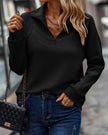 Olivia | Women's Ribbed Quarter-Zip Pullover Sweater Stand Collar with Knit for Winter