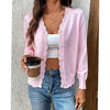 Mia | Women's V-Neck Button-Front Cardigan Knit Sweater with Cozy for Layering