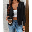 Mia | Women's V-Neck Button-Front Cardigan Knit Sweater with Cozy for Layering