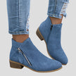 Victoria | Women's Side-Zip Low Block Heel Suede Ankle Boots