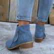 Victoria | Women's Side-Zip Low Block Heel Suede Ankle Boots