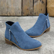 Victoria | Women's Side-Zip Low Block Heel Suede Ankle Boots