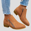 Victoria | Women's Side-Zip Low Block Heel Suede Ankle Boots