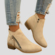 Victoria | Women's Side-Zip Low Block Heel Suede Ankle Boots