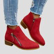 Victoria | Women's Side-Zip Low Block Heel Suede Ankle Boots