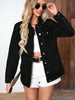 Denim Jacket Women Relaxed Fit Button Front Cotton