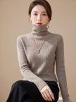 Turtleneck Sweater Slim Fit Ribbed Knit Stretch Pullover Jumper | Ase