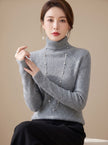Turtleneck Sweater Slim Fit Ribbed Knit Stretch Pullover Jumper | Ase