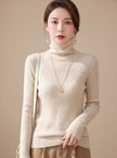 Turtleneck Sweater Slim Fit Ribbed Knit Stretch Pullover Jumper | Ase