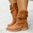 Scarlett | Women's Slouchy Faux Suede Mid Calf Knee High Boots Block Heel