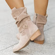 Scarlett | Women's Slouchy Faux Suede Mid Calf Knee High Boots Block Heel