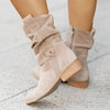 Scarlett | Women's Slouchy Faux Suede Mid Calf Knee High Boots Block Heel